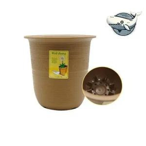 트렌디한 브라운 화분 인테리어 용품 실내 조화 플라스틱 베란다 화단 정사각형