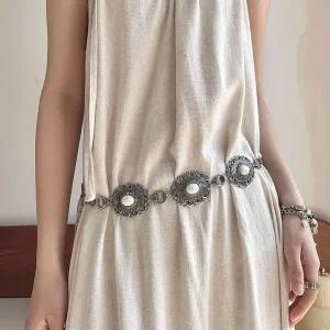 허리체인 메달벨트 조각벨트 조임 허리끈 원피스벨트