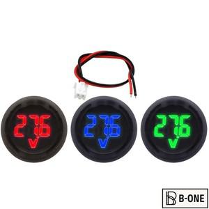 디지털 LED 전압계 4-100V DC 라운드 패널 자동차 측정기 오토바이 배터리 테스터 검출기