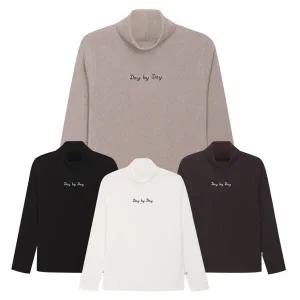 [모로엠] 맨즈 국내제작 베이직 자수 목폴라 니트티 5C-KN-Q045