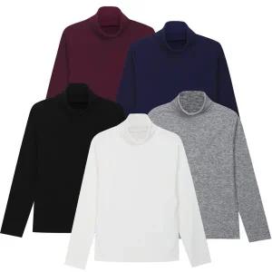 [모로엠] 맨즈 국내제작 베이직 루즈핏 목폴라 니트티 5C-KN-Q043