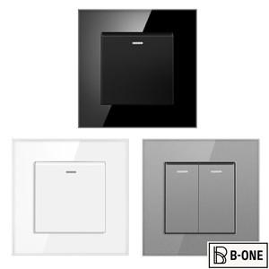 NYWP 1 갱 2 웨이 계단 스위치 크리스탈 강화 유리 패널 로커 라이트 켜기끄기 벽 전환