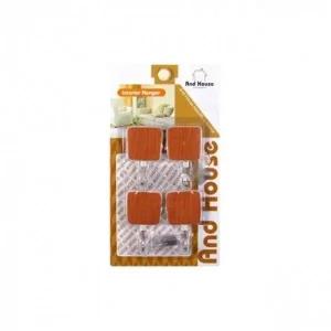 ( )강력 접착 우드 사각 행거 4P 도어용품 문걸이 도어훅