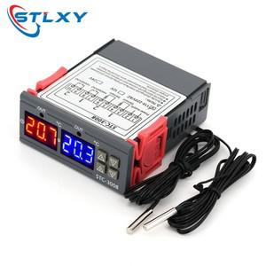 STC-3008 듀얼 디지털 온도 컨트롤러 2개의 릴레이 출력 12V 24V 220V 조절기 조절기(히터 쿨러 포함)