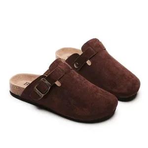 [피커]스웨이드 하이힐 슬리퍼 버클샌들 뮬