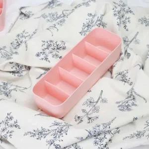 [골드스마일]속옷 수납 정리함 5칸 팬티 핑크색 칸막이 수납박스