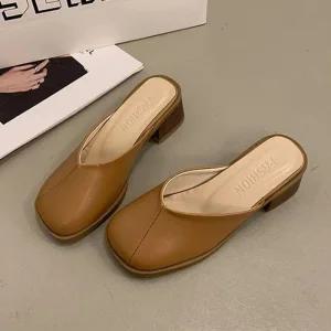 [피커]미들힐 모던 절개라인 여성뮬 블로퍼 3컬러