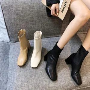 [피커]뒷지퍼 삭스 부츠 가을 편한 스퀘어코