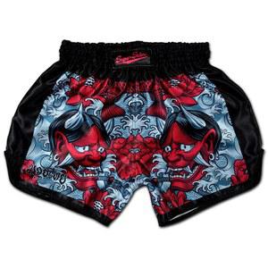 남성 데블스 코이 오니 마스크 데몬 복싱 트렁크용 일반 무에타이 반바지