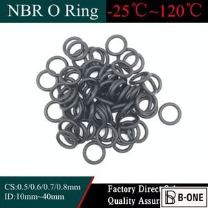 블랙 O 링 개스킷 NBR 시계 방수 부식 내유성 케이스, 도장 세척, CS 0.7mm, ID2.5 ~ 29mm, 50 개