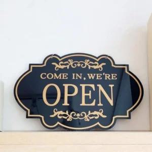 양면 가게 오픈 가게입구 양면 클로즈 디자인 문패 간판 빈티지