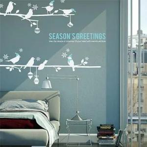 눈꽃 크리스마스 그래픽스티커 겨울 화이트버드 산타