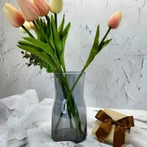 유리화병 인테리어 화병 꽃화병 오브제 오로라 그레이