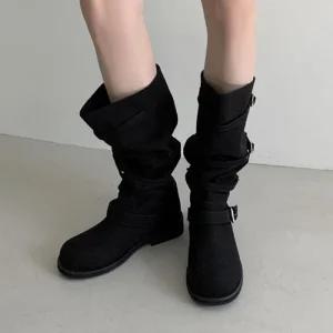 가을 미들힐 워커 겨울 롱부츠 부티 롱구두 발목 힐