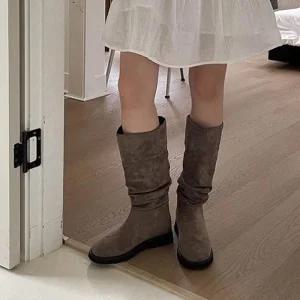 부츠힐 여자롱부츠 힐 발목구두 통굽 봄구두 봄신발