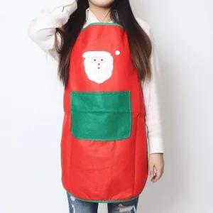 크리스마스 앞치마 레드 소품 크리스마스 앞치마 인테리어 겨울 (레드)