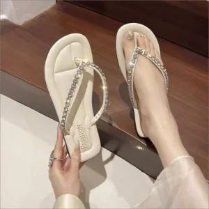 여자 큐빅 여름 4색 포인트 휴양지 화려한 쪼리 슬리퍼