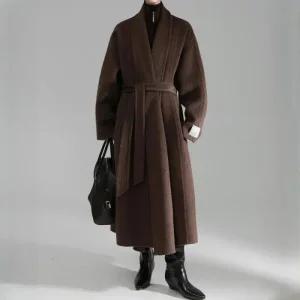 겨울코트 로브롱코트 울무드 브라운 하이퀄리티 미니멀