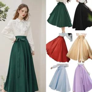 디테일 (대여) 리본 로맨틱 롱스커트 빈티지 A라인