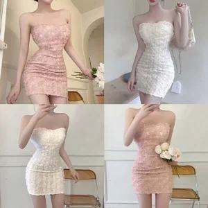 플라워쉬폰레이스 하객 셔츠 온나핏 미니탑원피스