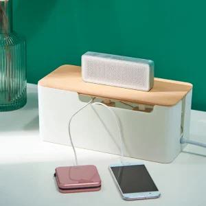 멀티탭 콘센트 정리함 보관함 전선정리함 우드 원목 5구 3구