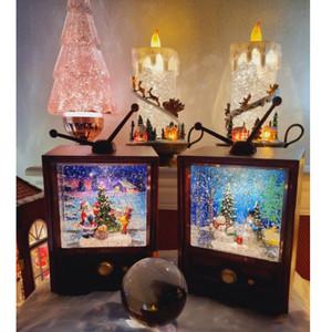 빈티지 레드색상 레트로 TV오르골 텔레비젼 오르골 크리스마스선물 스노우볼 워터볼 산타 눈사람