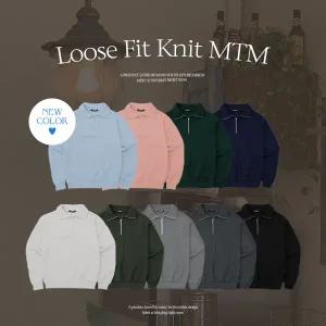 핫핑 코르 루즈핏 반집업 아노락 골지니트맨투맨