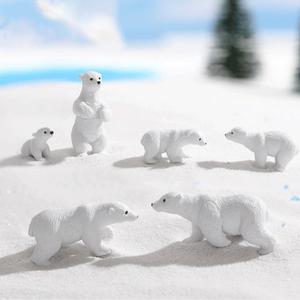 6종 북극곰 세트 미니어처 동물 피규어 테라리움 젤캔들 디오라마 만들기 재료