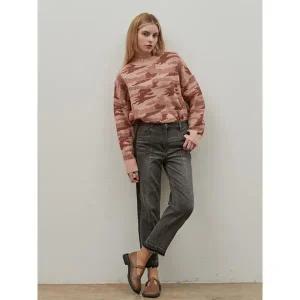 [하프클럽/이앤씨]옆라인 배색 하이웨이스트 데님 팬츠 (택가격 129000원)