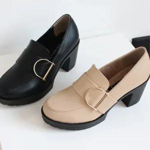 국산 여성 구두 7cm 높은굽 안감기모 가을겨울 정장 캐주얼 슈즈 신발 여자