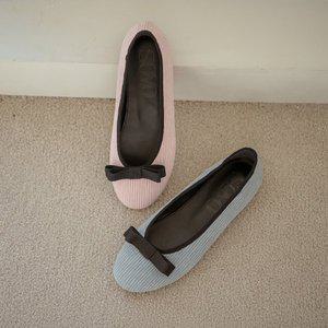 [소보제화]로벤 코듀로이 리본 플랫슈즈 1cm