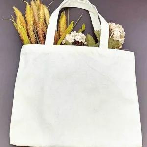 고품질 무지 캔버스 가벼운 토트백 에코백 베이지 가로 S (WFFTSWH)