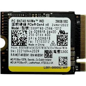 [50%할인 국내재고 새제품 벌크형 정품] 웨스턴 디지털 PC SN740 256GB M.2 2230 NVMe Internal SSD 솔리드