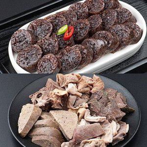 [자연맛남]전라도 재래식 찰순대1kg+내장모듬1kg