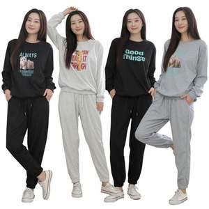 여성 베어 맨투맨 상하세트 밴딩 팬츠 트레이닝 의류 복 데일리 룩 추리닝 츄리닝