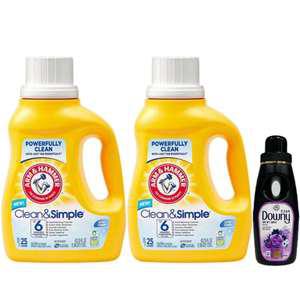 암앤해머 클린앤심플 세탁세제 1.29L 본품 2개 + 섬유유연제 200ml