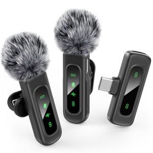 회전식 클립 및 노이즈 녹음 기능이 있는 Type-C 안드로이드 폰/태블릿/PC 비디오 녹화용 HEOTTC USB C 라발리에 마이크 무선 미니 마이크, 브이로그 틱톡 유튜브에 이상적입니다