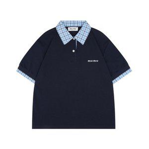 갤러리아 미우미우 MJN555 15WD F0008 포플린 피케 폴로 티셔츠