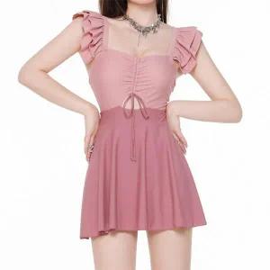 [아트박스]/옷자락 여자 바캉스룩 프릴 트임 원피스 수영복