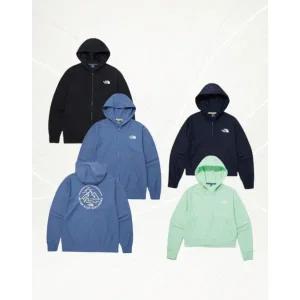 매장정품 공식 대리점노스페이스 남성 여성 래쉬가드 수영복 에코 블루 웨이브 후드 집업 NJ5JP15 NJ5JP15A