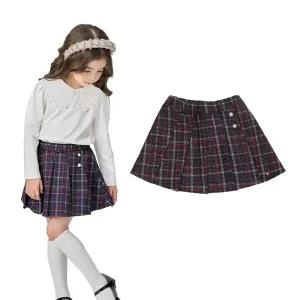 [게스키즈] 체크 트위드 스커트 (G26KAS010-T)