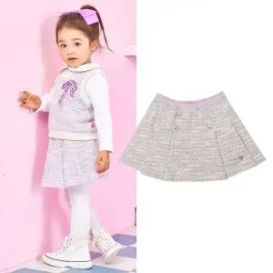 [게스키즈] 트위드 주름 스커트 (G37DAS010-T)