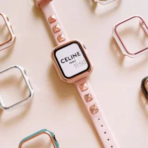 베젤링투톤PC 슬림 메탈 케이스 베젤링 투명 밴드 애플워치스트랩 스마트워치 실리콘시계줄 가죽