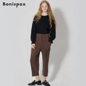 Bonispax)] 시보리 자수 배기 팬츠  택가격  199000원)