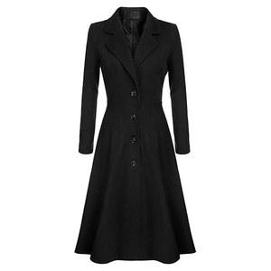 Maiyifu-GJ 여성용 겨울 따뜻한 울 드레스 오버코트 노치 라펠 싱글 브레스트 코트 우아한 라펠 롱 트렌치 코트 재킷