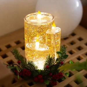 3구 촛대 크리스마스 오르골 워터볼 LED 스노우볼 무드등 조명