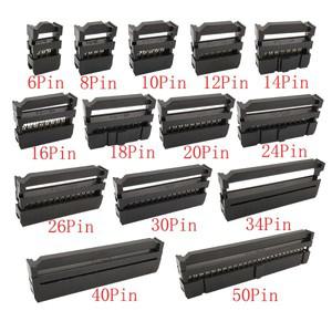 10피스 FC 6P/8/10/12/14/16/18/20/24/26/30/34/40/50 핀 2.54mm 피치 암 IDC 소켓 커넥터 리본 케이블