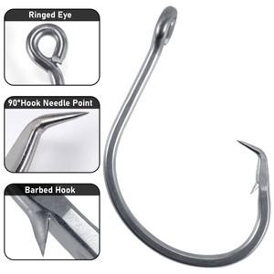 큰 게임 낚시 후크 1/021/0 참치 서클 후크 심해 해양 트롤링 스피어 피쉬 청새치 상어 용 스테인레스 스틸