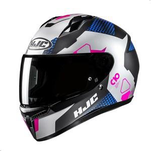 HJC C10 ASPA 풀페이스 모터사이클 헬멧, HJ 34P 핀 잠금 실드, DOT 승인 (MC28SF, 중형)