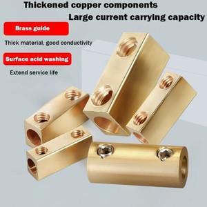 10/20세트 무압력 황동 단자대 고전류 방수 와이어 버트 조인트 1입력 1출력 10/20/60A 열수축 튜브 포함